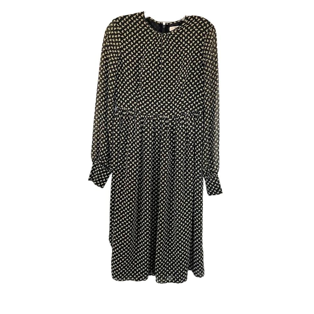 Orla Kiely RARE chiffon clover shamrock ditsy  print midi dress size 6